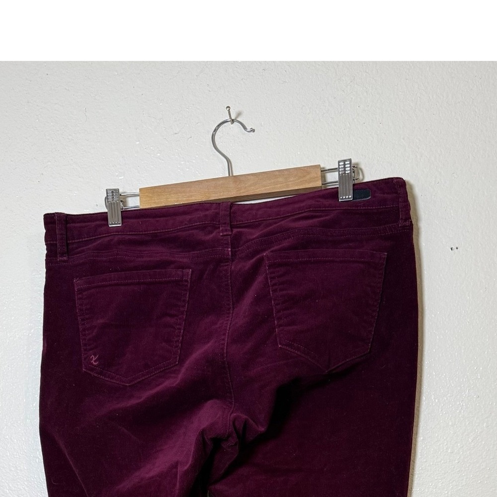 Kut from the Kloth Women Corduroy Pants 12 Petite Burgundy Diana Skinny Classic - Picture 5 of 10